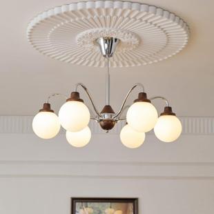 535法中古客厅吊美灯式 胡桃木餐厅吊奶油风民宿复魔豆卧室吊 古式