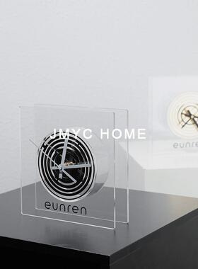 奢现代亚克力时钟座钟摆客件创意家厅电视轻居柜卧室床59871头柜