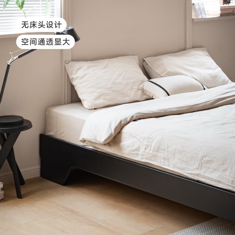 BTV4涵榻客实双木床榻米人小户型无黑色现代简约F7696JSM1.5米主