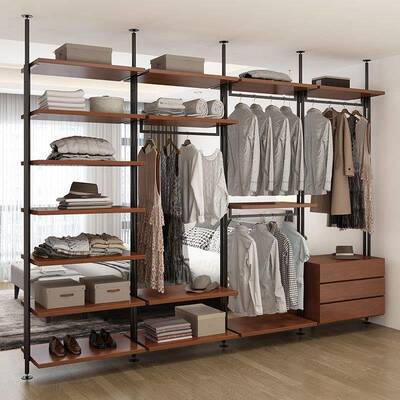 架FMK-206开式衣柜家卧室隔断挂衣入用户衣帽架收纳置物放架客厅