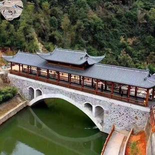 户外644凉亭建文化古新木制回廊室用外走廊农村中式 廊桥庭院遮阳