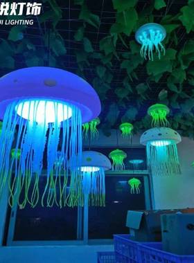 态吊饰升降水灯仿动真自动LE造D水母母型灯装饰XR-DJD-2梦幻发光
