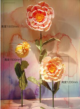 真红雏店网铺橱窗仿SWX花道具纸花大型商场活动装饰布景菊摆件