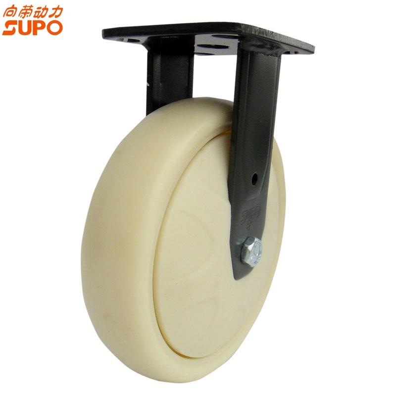 向保荣脚轮墨绿漆8寸定奶白色固圆面PP轮静音环轮单J07S-04-轮载