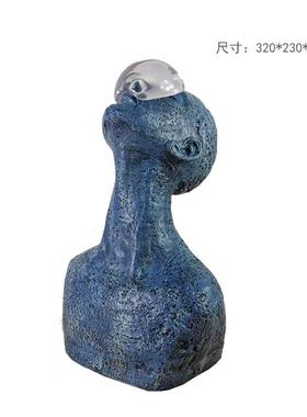 新中式样板房关软装玄架古树脂家居装饰工艺品人博物雕舞者塑摆件