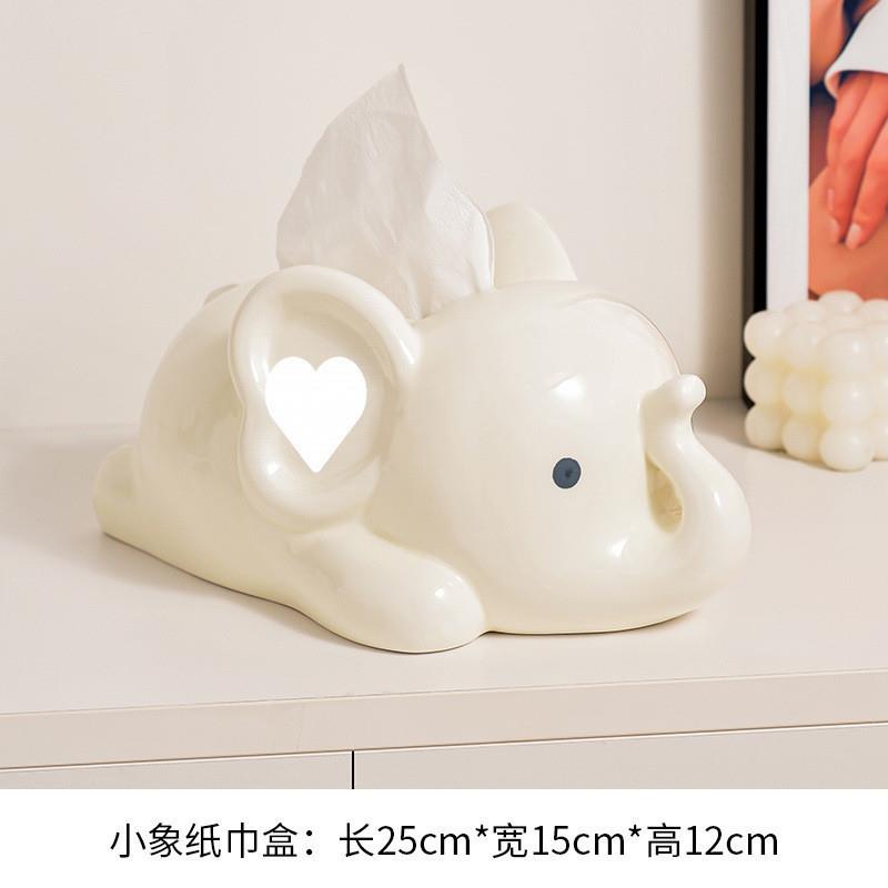 无品牌/创意萌象件纸巾盒客厅卧室可爱抽纸盒用茶盒几摆家纸抽奶