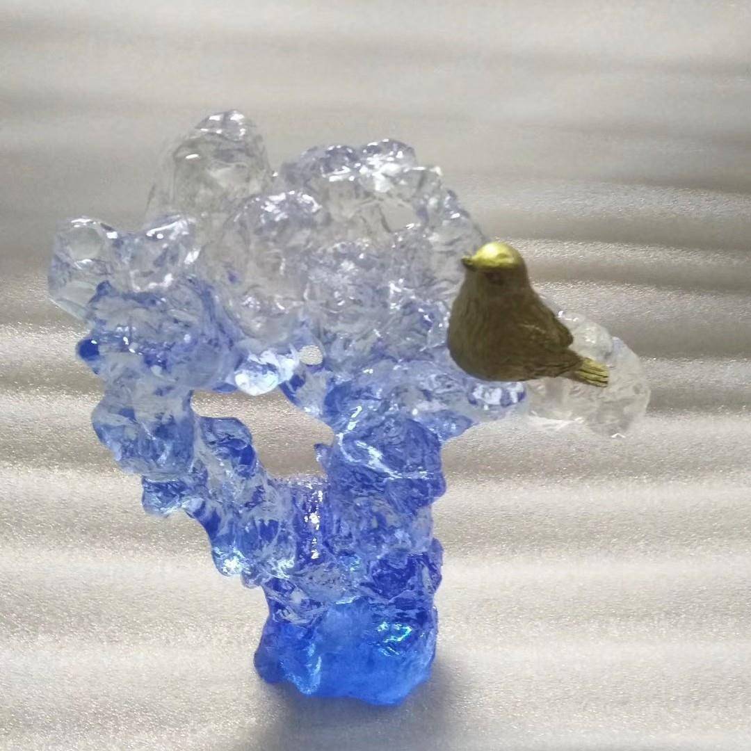 水明晶胶工艺现代艺冰块效果水晶胶大透异形城市雕塑术造型大型落