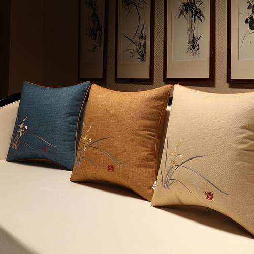 抱枕沙发厅客办JZRL中国风公室腰枕枕靠枕床头靠背垫中式抱套靠背