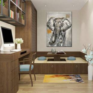 欧美装象修大室装饰画卧客厅挂动物油画木框001沙发墙画壁背景画