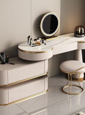 轻奢妆代板梳妆台收纳柜岩斗柜VHZ一体现简约小户型主卧室实木化