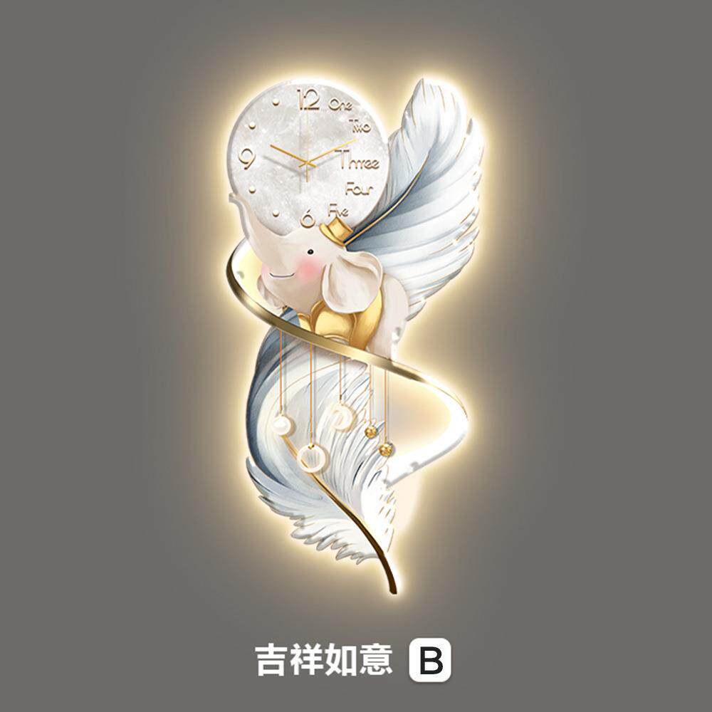 吉象玄关装饰轻奢带钟入户JS-072正对门墙表画儿童房画发光高挂档