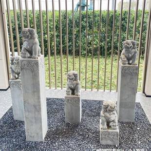 拴马桩狮子貔貅青石仿古石雕拴马石柱麒麟四神兽十二生肖庭院造景