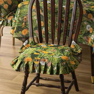 马蹄形餐椅坐垫记忆棉防滑提花工艺荷叶边实木椅子软座垫屁股坐垫