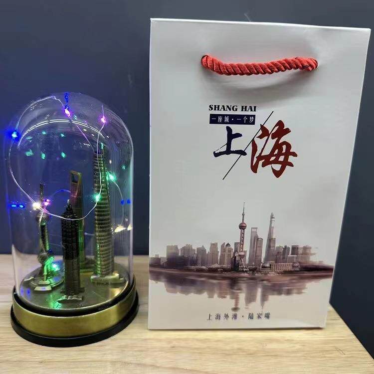 上海建筑模型摆件灯罩款带灯套装东方明珠金茂大厦上海旅游纪念品