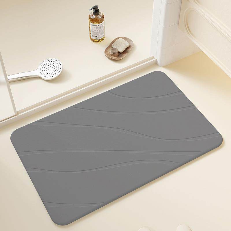 雕刻硅藻泥硬地垫吸水垫卫生间厕所门垫加大尺寸防滑速干浴室地垫