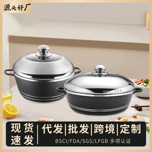 专用烹饪不粘锅外贸汤锅十件套pots锅具套装厨房炖锅10pcs