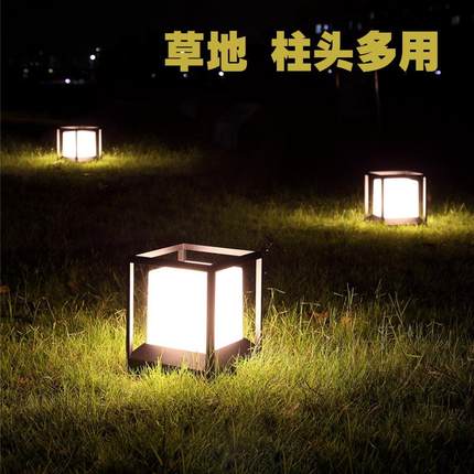 现代简约LED柱头灯围墙灯户外庭院景观草坪多用途景观灯方块灯