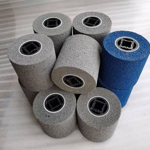 灰色黑金刚砂轮不锈钢橡胶轮金属拉丝轮弹力抛光轮砂布轮磨头沙轮
