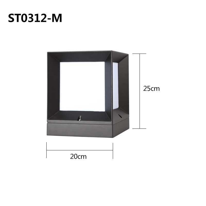 户外柱头灯简约现代防水庭院草坪灯围墙大门灯方形地灯墙头门柱灯