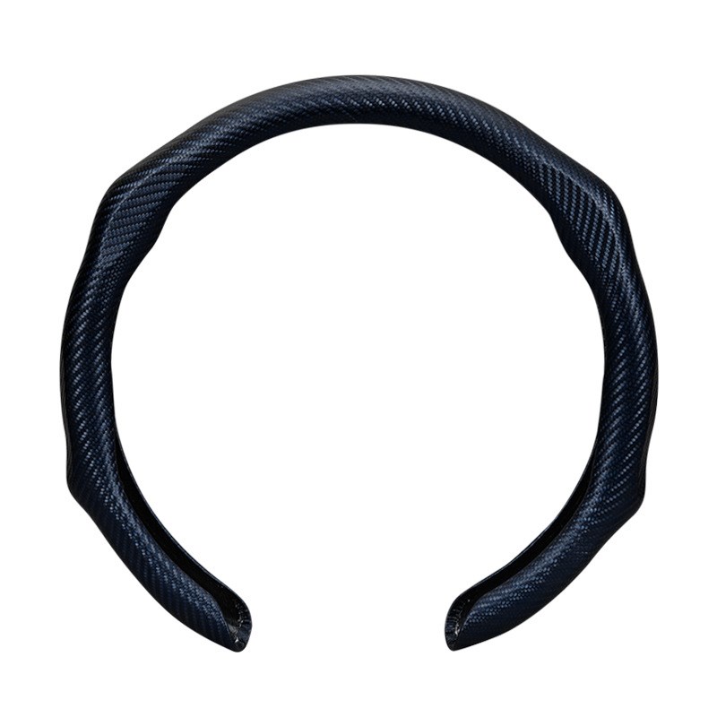 源头货源汽车通用5D方向盘套运动风黑色碳纤纹把套车用卡套四季通