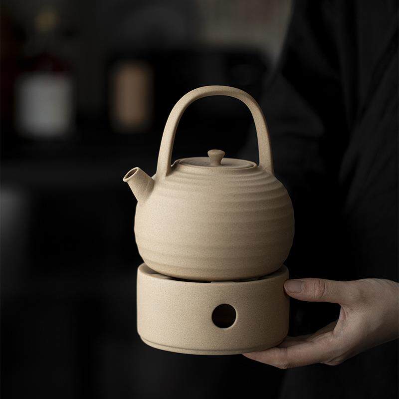 陶瓷提梁壶粗陶煮茶壶温茶炉蜡烛保温底座煮茶套装火炉风炉