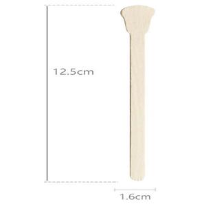 雪糕棒花瓣型长125mm一次性桦木冰勺木质脱毛木棒调蜡棒木签