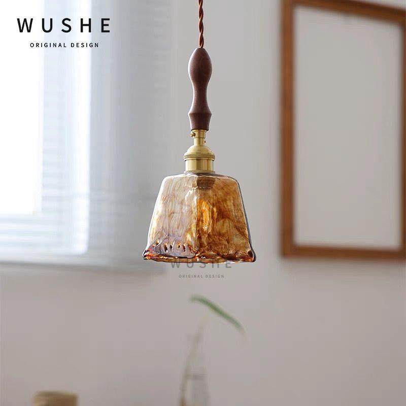 插电吊灯插电式北欧复古现代简约全铜床头小吊灯免布线吊灯充电式