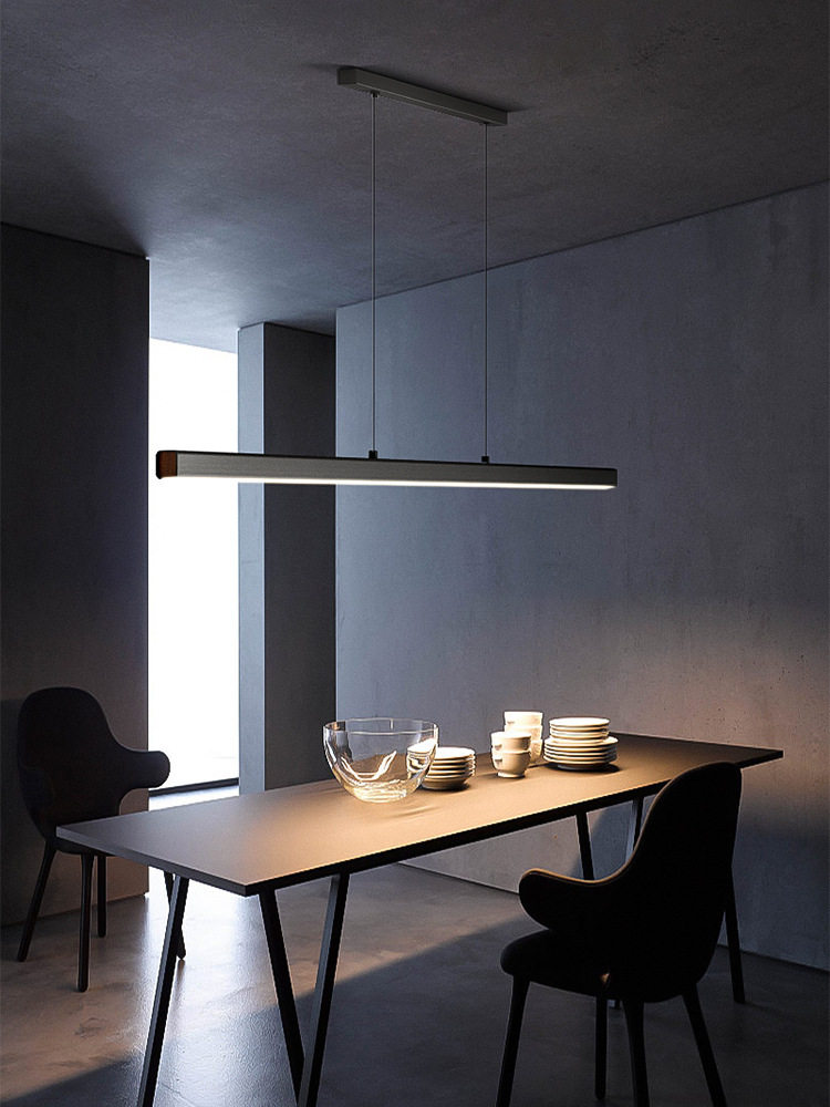极简现代简约北欧工作室设计师灯具吧台饭厅餐桌一字长条餐厅吊灯