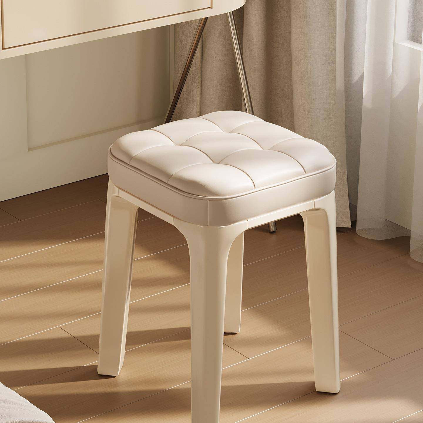奶油风凳子化妆凳女生卧室梳妆台椅子现代简约家用可叠放塑赵之孙,智能设备,其他智能设备,淘宝优惠券,粉丝福利购,淘宝优惠卷