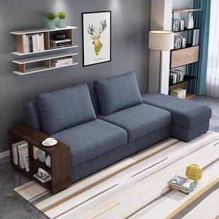 日式客厅沙发布艺小户型可折叠沙发床现代简约拆洗转角三人经济型