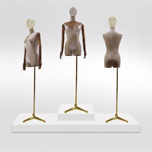 森威骏新款绒布女模特带实木手女装店陈列展示模特女装拍摄道具
