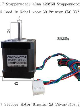 Nema17StepperMotorBipolar2A59Ncm/84oz.in48mm