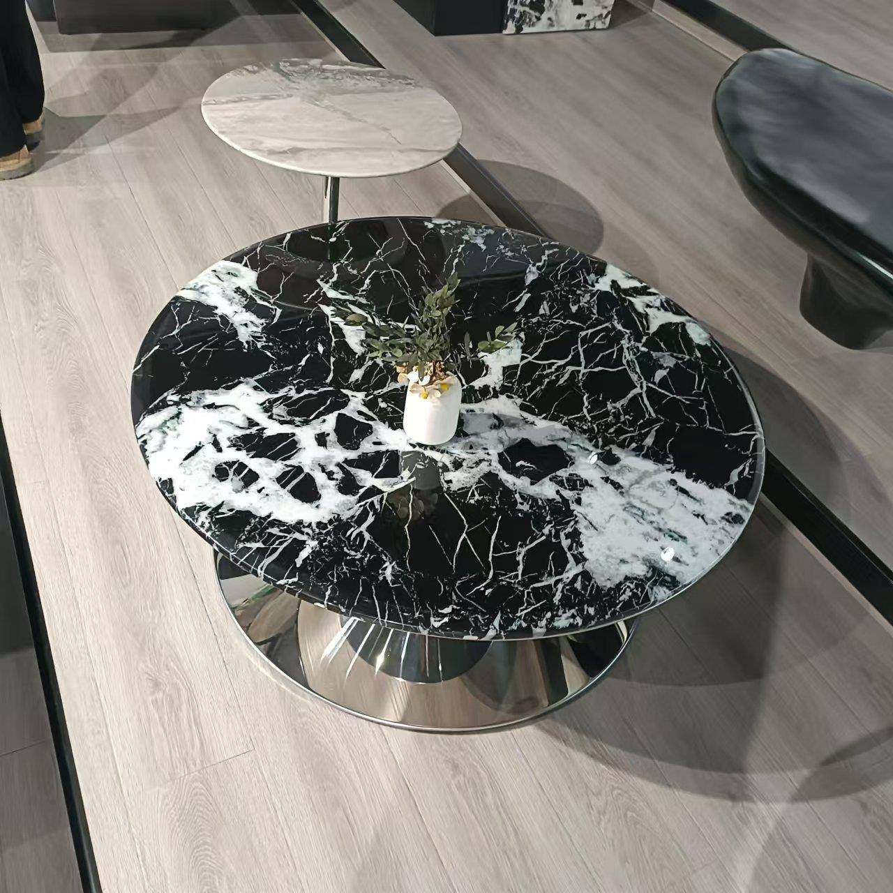 现代意式极简中小户型飞碟大理石设计师圆形茶几不锈钢角几组合,农用物资,其他肥料,淘宝优惠券,粉丝福利购,淘宝优惠卷