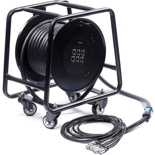 6通道连接器cat6网线蛇形网络电缆车100米6通道扩展音频线RJ45头