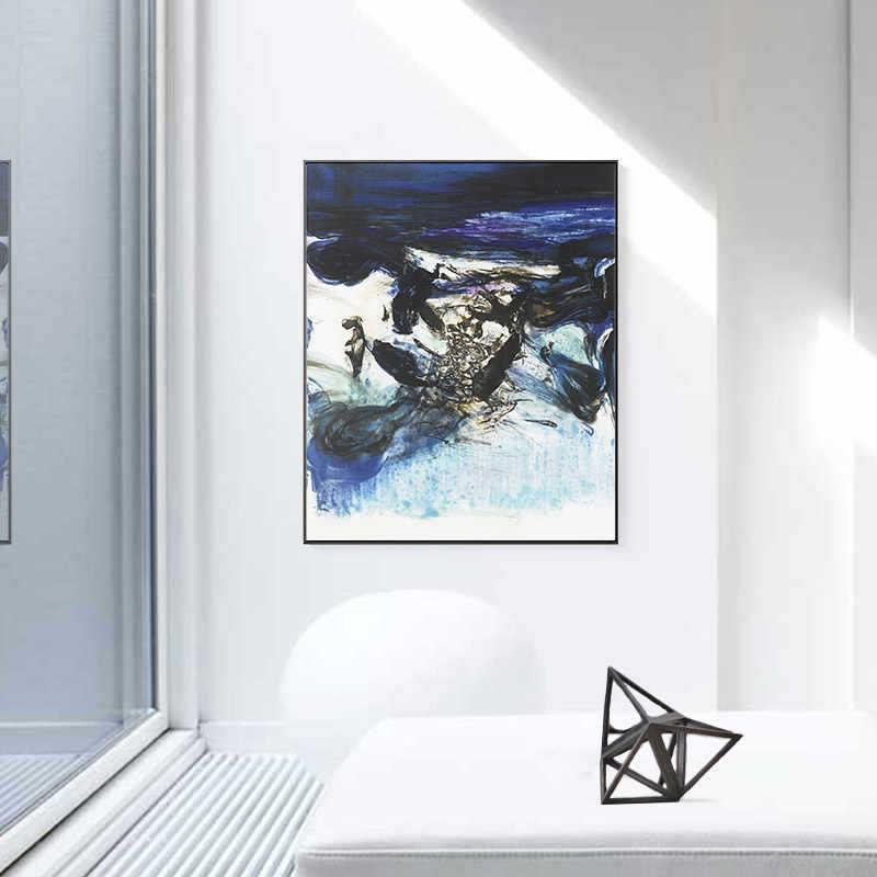 赵无极卧室床头装饰画客厅欧式挂画现代简约抽象美式有框画