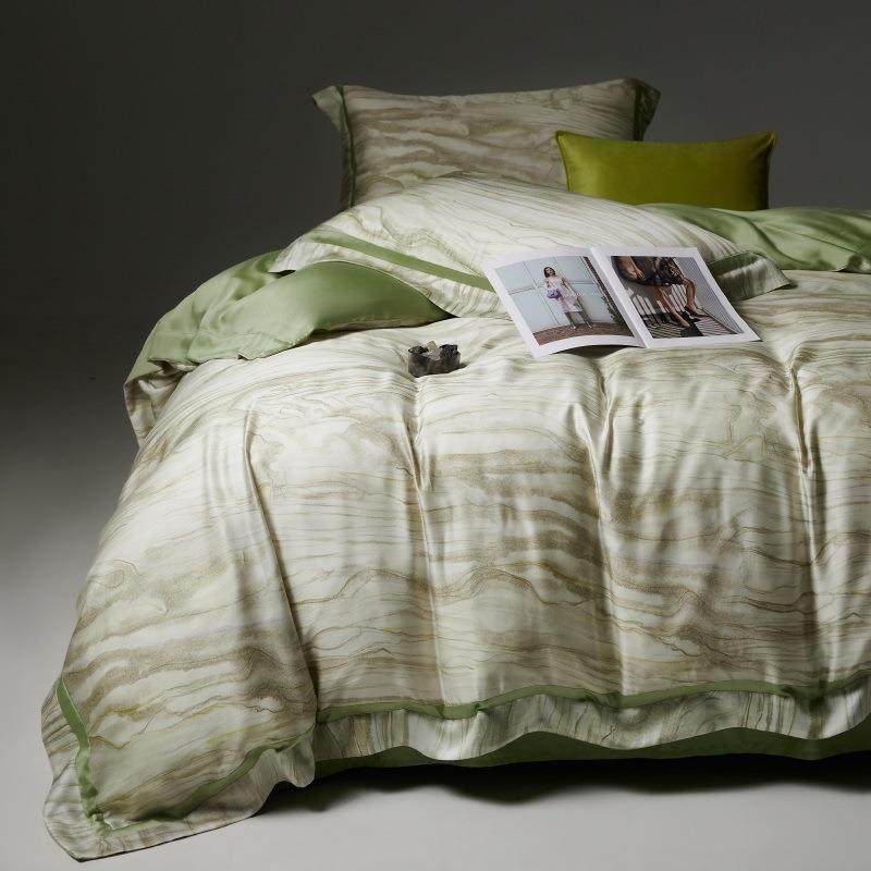 轻奢风60支夏季凉感丝滑天丝四件套水云纹理印花被套1.8m床上用品,节庆用品/礼品,新娘配件,淘宝优惠券,粉丝福利购,淘宝优惠卷