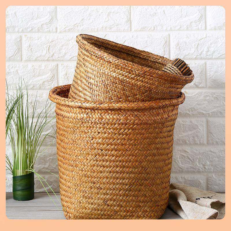 ¢花盆花篮草编非藤编圆形编织收纳篮收纳箩筐收纳桶垃圾篓大,节庆用品/礼品,新娘配件,淘宝优惠券,粉丝福利购,淘宝优惠卷