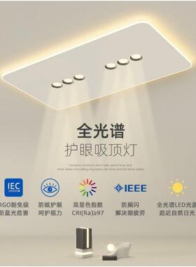创意led客厅灯长方形简约现代吸顶灯无主灯卧室灯极简餐厅书房灯