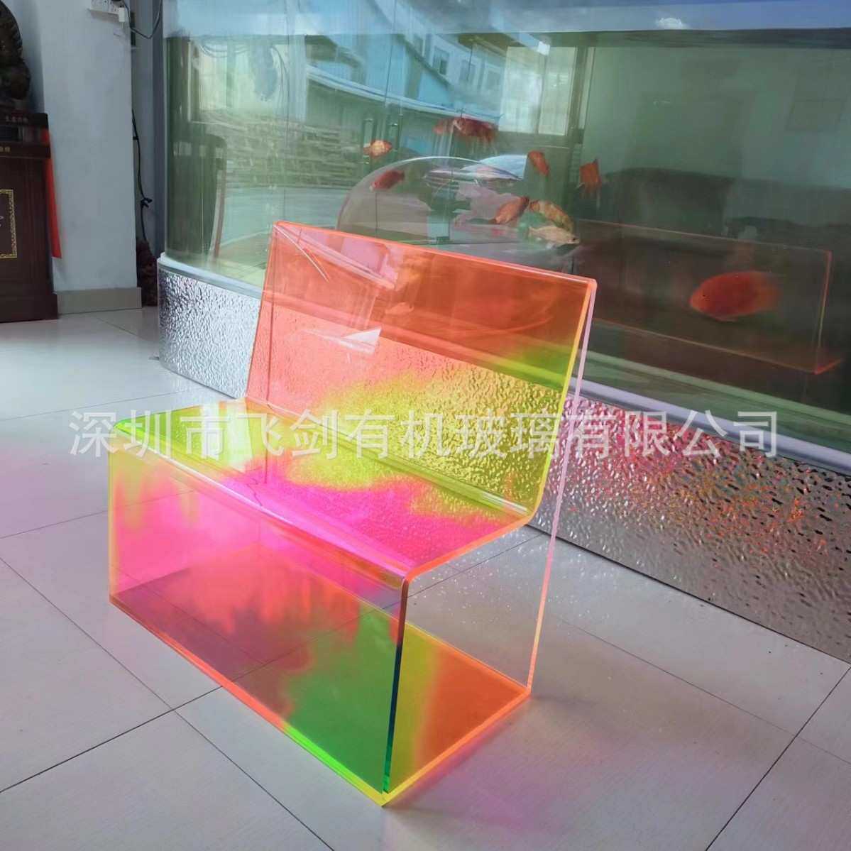 亚克力渐变彩色商场橱窗商品展示架陈列柜简约设计商业办公用具
