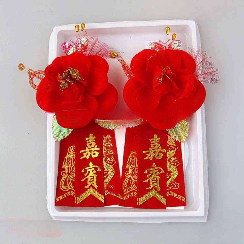 婚庆用品 结婚喷绒胸花 婚礼创意仿真玫瑰胸花 新郎新娘胸花