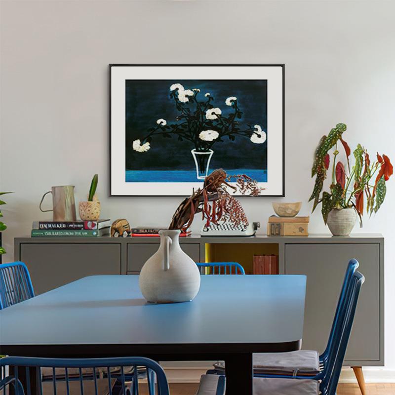 常玉 瓶花系列新中式玄关挂画餐厅花卉静物装饰画客厅沙发后壁画