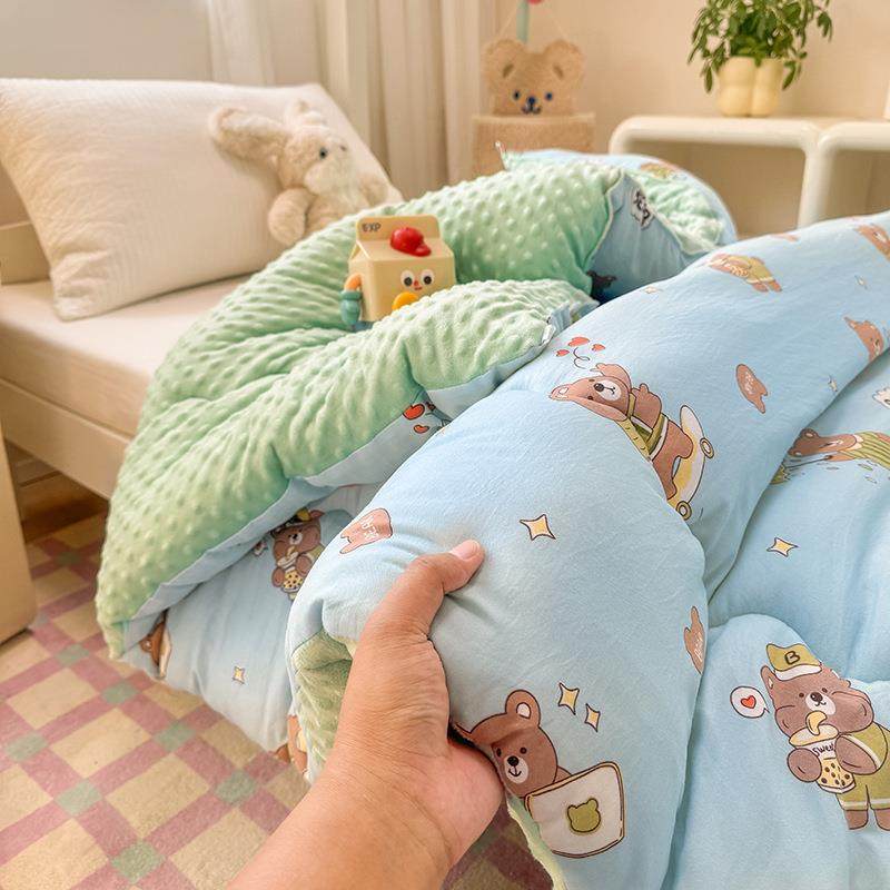 冬季新款小清新糯叽叽水洗棉豆豆被学生床系列秋冬绒儿童宿舍单人,玩具/童车/益智/积木/模型,毛绒/玩偶/公仔/布艺类玩具,淘宝优惠券,粉丝福利购,淘宝优惠卷