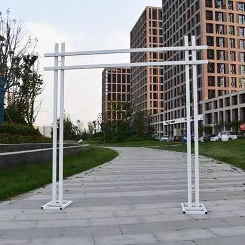 新款婚庆道具铁艺拱门幸福门森系户外花门婚礼现场背景布置架子