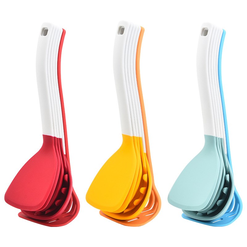 厨具硅胶厨具6件套装厨房汤勺锅铲套装家用饭勺漏勺捞篱厨房用具