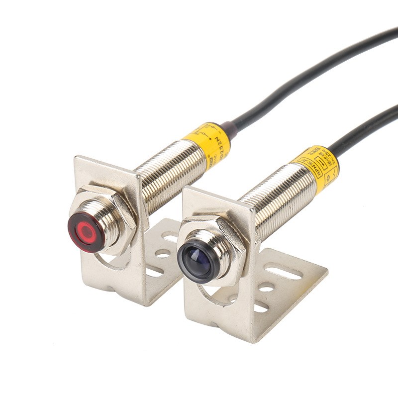 光电开关激光对射M12金属外壳光电开关HE12-JD252N感应传感器