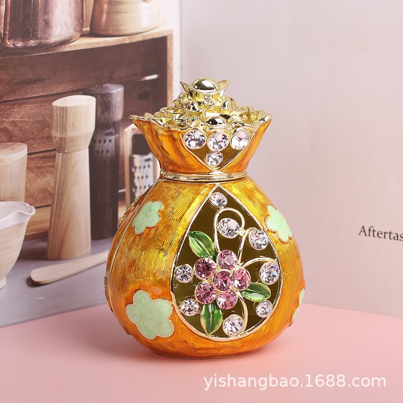 金属珐琅彩景区热卖工艺品钱袋福袋桌面摆件创意家居装饰会销礼品