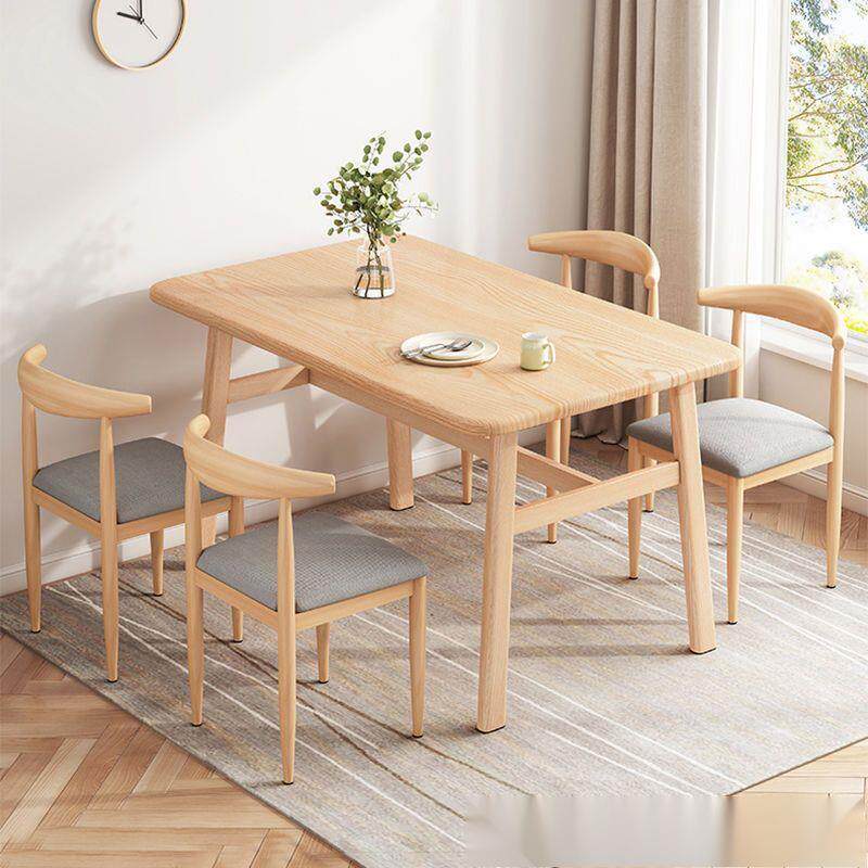简约小户型4人6人吃饭餐桌家用饭桌长方形桌椅组合出租房套装桌子