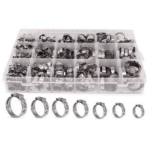 530pcs盒装304不锈钢快速固定,卡箍喉箍抱箍管卡组合套装