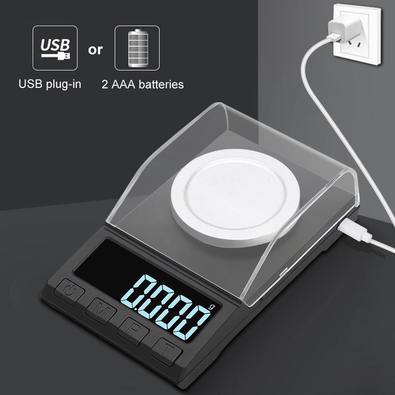 USB充电智能迷你珠宝秤克拉秤0.001g珠宝粉未秤实验室电子称