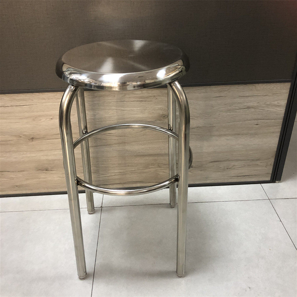 加厚不锈钢圆凳子吧台高椅简约工厂流水线车间高凳单环圆凳直销